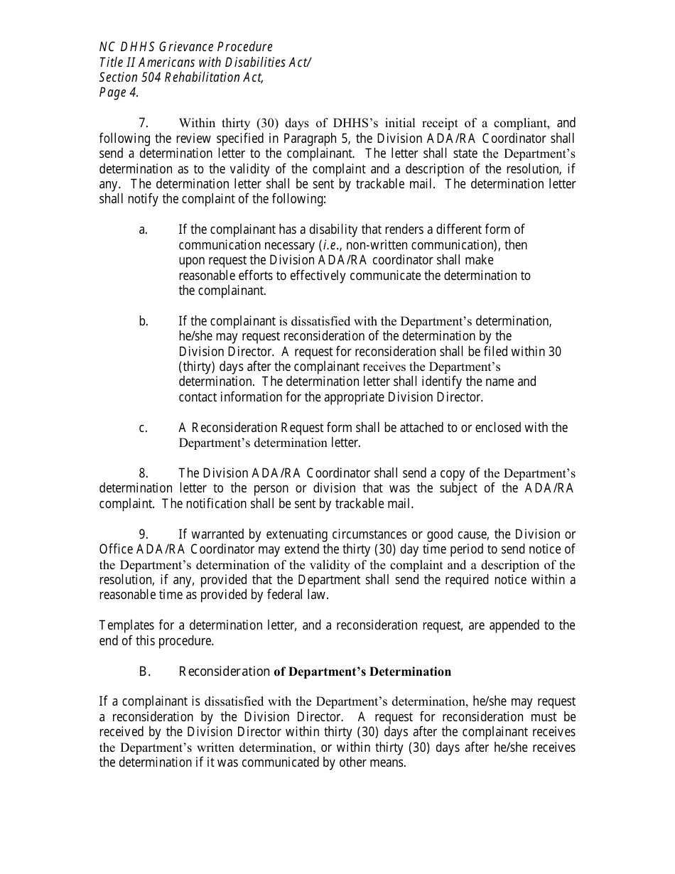 Complaint Form - North Carolina, Page 4