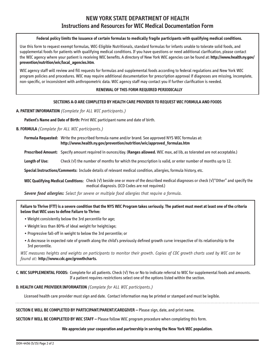 Form DOH-4456 - Fill Out, Sign Online and Download Printable PDF, New ...