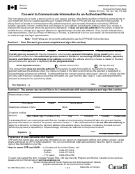 Form SC ISP-1603 &quot;Consent to Communicate Information to an Authorized Person&quot; - Canada