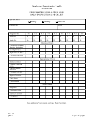 Document preview: Form OCC-33 Firefighter Scba After Use/Daily Inspection Checklist - New Jersey