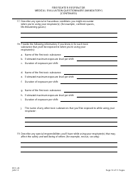 Form OCC-24 Firefighter Respirator Medical Evaluation Questionnaire - New Jersey, Page 10