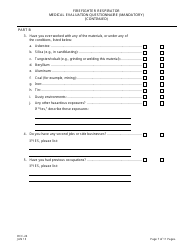 Form OCC-24 Firefighter Respirator Medical Evaluation Questionnaire - New Jersey, Page 7