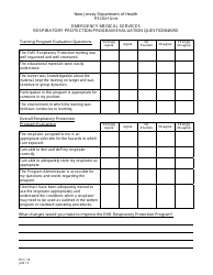 Document preview: Form OCC-16 Emergency Medical Services Respiratory Protection Program Evaluation Questionnaire - New Jersey
