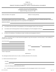 Document preview: Form 17A Request for Service Abroad of Judicial or Extrajudicial Documents - Ontario, Canada