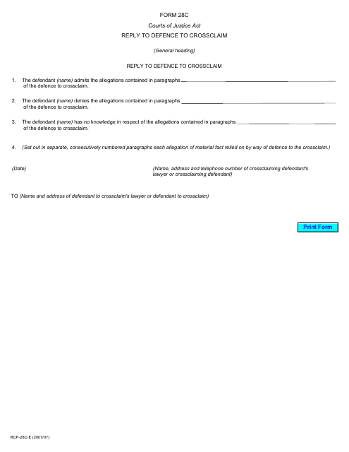 Form 28C  Printable Pdf