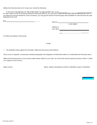 Form 29A Third Party Claim - Ontario, Canada, Page 2