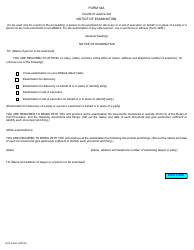 Document preview: Form 34A Notice of Examination - Ontario, Canada
