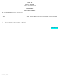 Document preview: Form 38A Notice of Appearance - Ontario, Canada