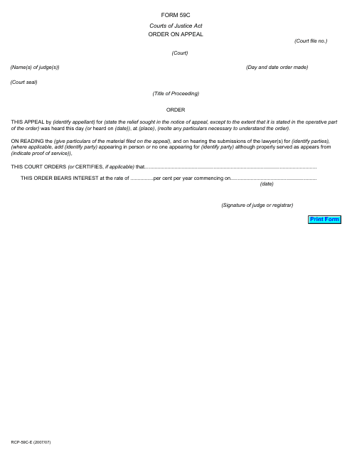 Form 59C  Printable Pdf