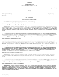 Form 64E Final Order of Foreclosure - Ontario, Canada