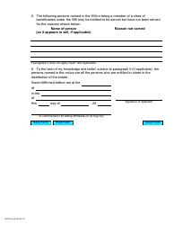 Form 74.6 Affidavit of Service of Notice (Certificate of Appointment of Estate Trustee With a Will) - Ontario, Canada, Page 2