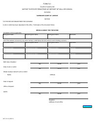 Document preview: Form 74.1 Notice to Estate Registrar of Deposit of Will or Codicil - Ontario, Canada