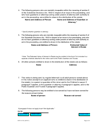 Form 74.17 Notice of an Application for a Certificate of Appointment of Estate Trustee Without a Will - Ontario, Canada, Page 2
