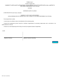 Document preview: Form 74.22.1 Consent to Applicant's Appointment as Succeeding Estate Trustee With a Will Limited to the Assets Referred to in the Will - Ontario, Canada