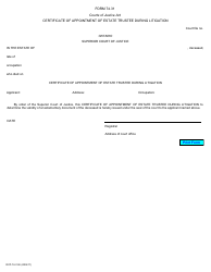 Document preview: Form 74.31 Certificate of Appointment of Estate Trustee During Litigation - Ontario, Canada