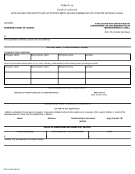 Document preview: Form 74.24 Application for Certificate of Appointment as Succeeding Estate Trustee Without a Will - Ontario, Canada