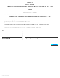Document preview: Form 74.25 Consent to Applicant's Appointment as Succeeding Estate Trustee Without a Will - Ontario, Canada