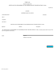 Document preview: Form 74.26 Certificate of Appointment of Succeeding Estate Trustee Without a Will - Ontario, Canada