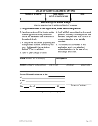 Form 74.20.1 Application for Certificate of Appointment of a Foreign Estate Trustee&#039;s Nominee as Estate Trustee Without a Will - Canada, Page 2