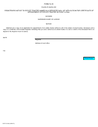 Document preview: Form 74.35 Registrar's Notice to Estate Trustee Named in a Deposited Will of Application for Certificate of Appointment of Estate Trustee Without a Will - Ontario, Canada