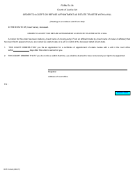Document preview: Form 74.36 Order to Accept or Refuse Appointment as Estate Trustee With a Will - Ontario, Canada