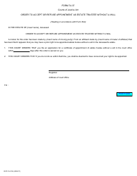 Document preview: Form 74.37 Order to Accept or Refuse Appointment as Estate Trustee Without a Will - Ontario, Canada