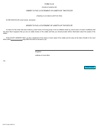Document preview: Form 74.39 Order to File a Statement of Assets of the Estate - Ontario, Canada