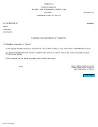 Document preview: Form 75.1A Request for Assignment of Mediator - Ontario, Canada