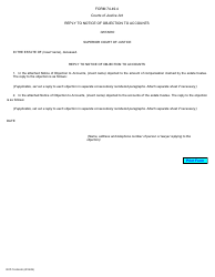 Document preview: Form 74.49.4 Reply to Notice of Objection to Accounts - Ontario, Canada
