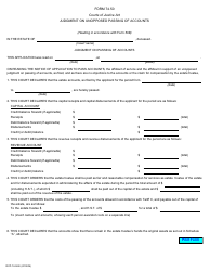 Document preview: Form 74.50 Judgment on Unopposed Passing of Accounts - Ontario, Canada