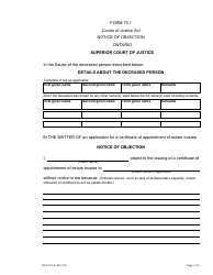Document preview: Form 75.1 Notice of Objection - Ontario, Canada