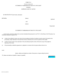 Document preview: Form 75.10 Statement of Submission of Rights to the Court - Ontario, Canada