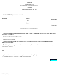 Document preview: Form 75.6 Notice of Motion for Directions - Ontario, Canada