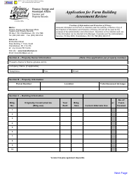 Form 11PT15-30654 Application for Farm Building Assessment Review - Prince Edward Island, Canada, Page 3