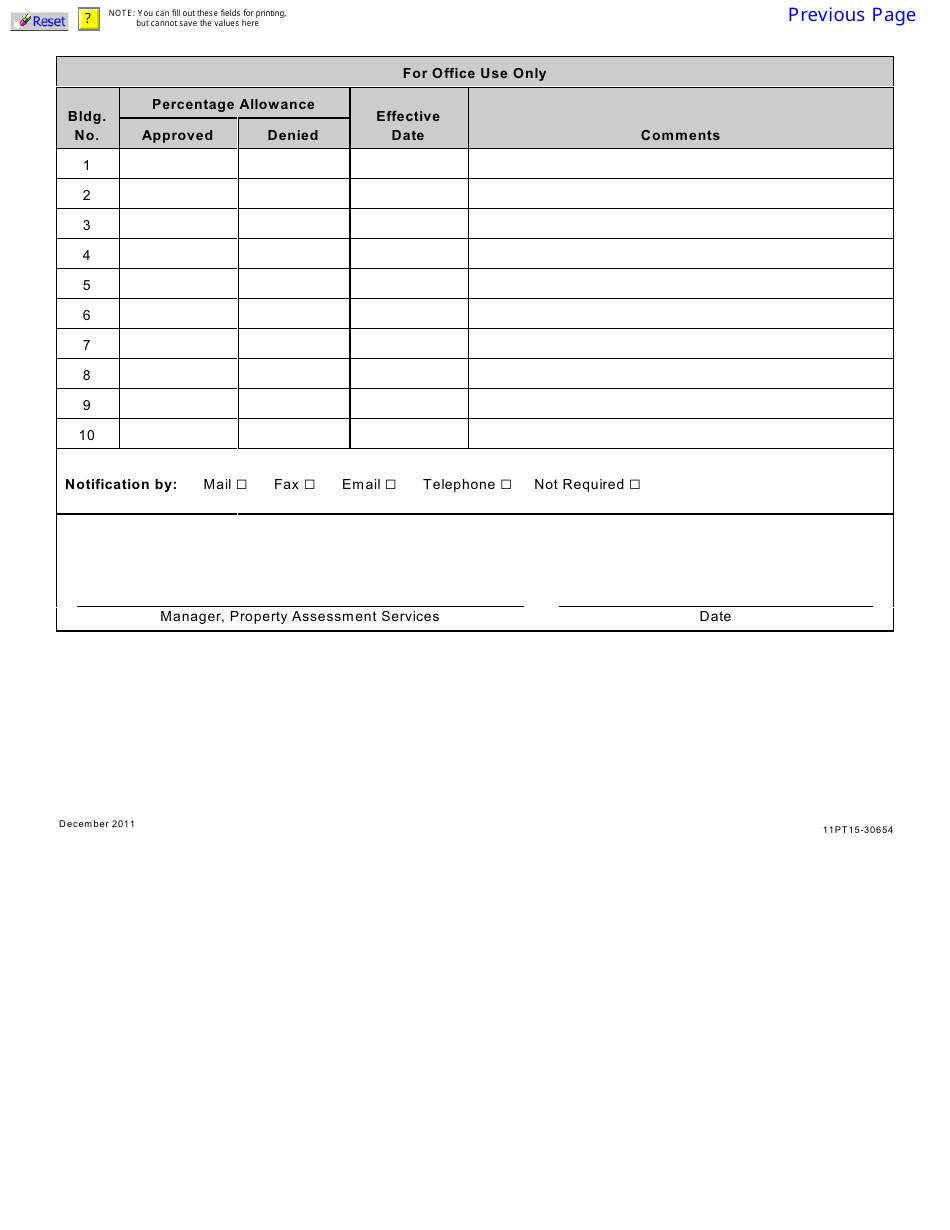 Form 11PT15-30654 Application for Farm Building Assessment Review - Prince Edward Island, Canada, Page 4