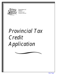Provincial Tax Credit Application - Prince Edward Island, Canada