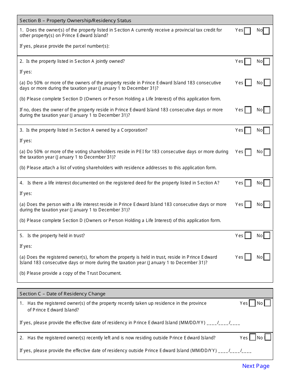 Provincial Tax Credit Application - Prince Edward Island, Canada, Page 4