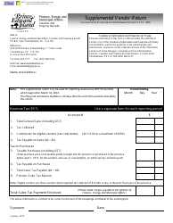 Document preview: Supplemental Vendor Return - Prince Edward Island, Canada