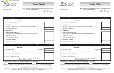 Document preview: Form 12PT15-34178 Vendor Return - Prince Edward Island, Canada