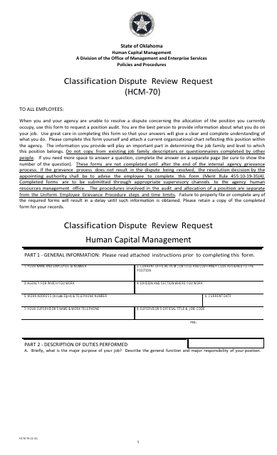 Form HCM-70  Printable Pdf