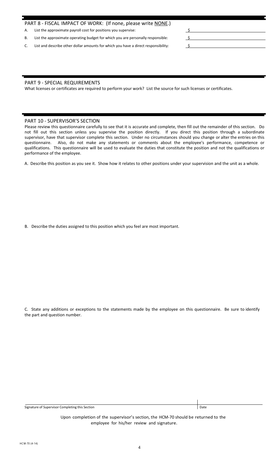 Form HCM-70 Classification Dispute Review Request - Oklahoma, Page 4