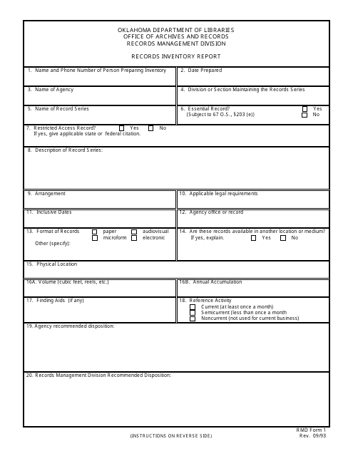 RMD Form 1  Printable Pdf