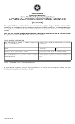 Document preview: Form HCM-39A Supplemental Position Description Questionnaire - Oklahoma