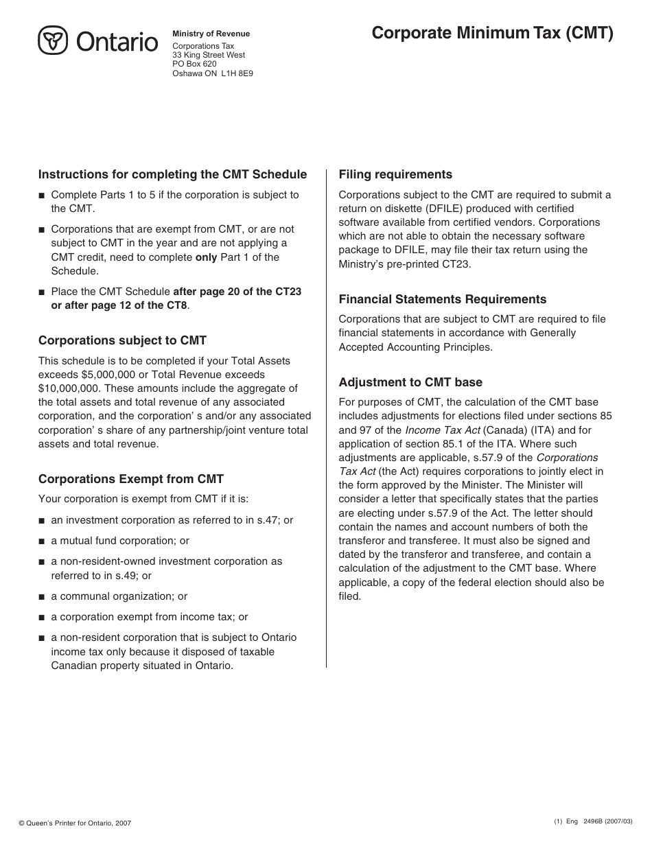Form 1 Ontario Corporation Initial Return Pdf