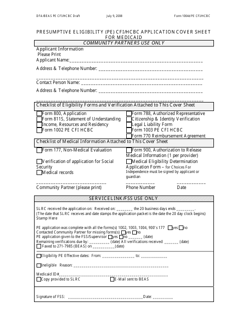 Form 1004D  Printable Pdf