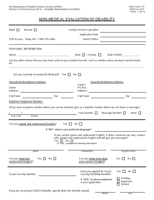 DDU Form 177  Printable Pdf