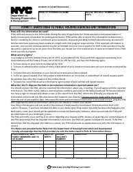 Form 11 Debts Owed to Public Housing Agencies and Terminations - New York City, Page 2