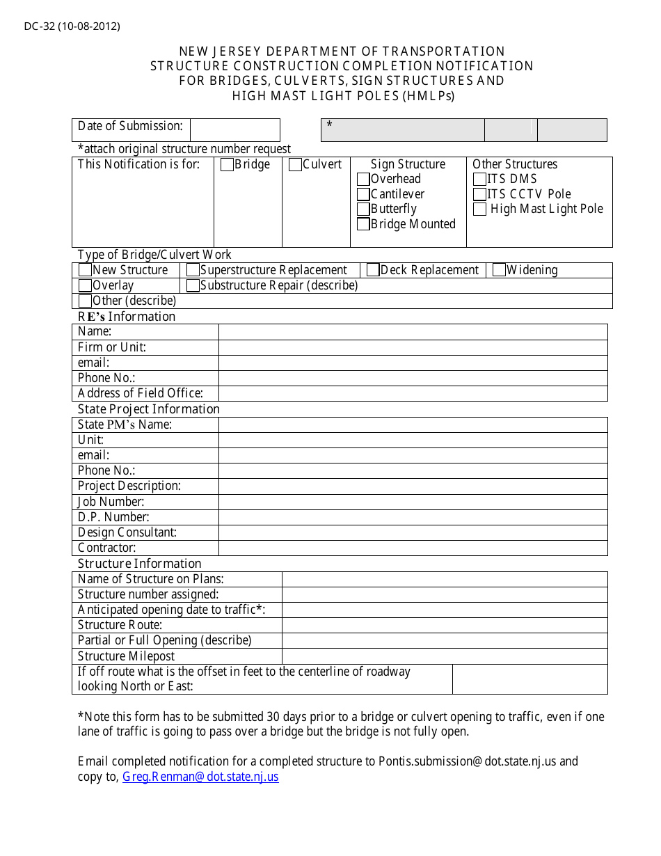 Form DC-32 - Fill Out, Sign Online and Download Fillable PDF, New ...