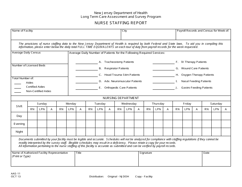 Form AAS-11  Printable Pdf