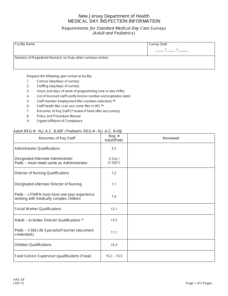 Form AAS-59 - Fill Out, Sign Online and Download Printable PDF, New ...